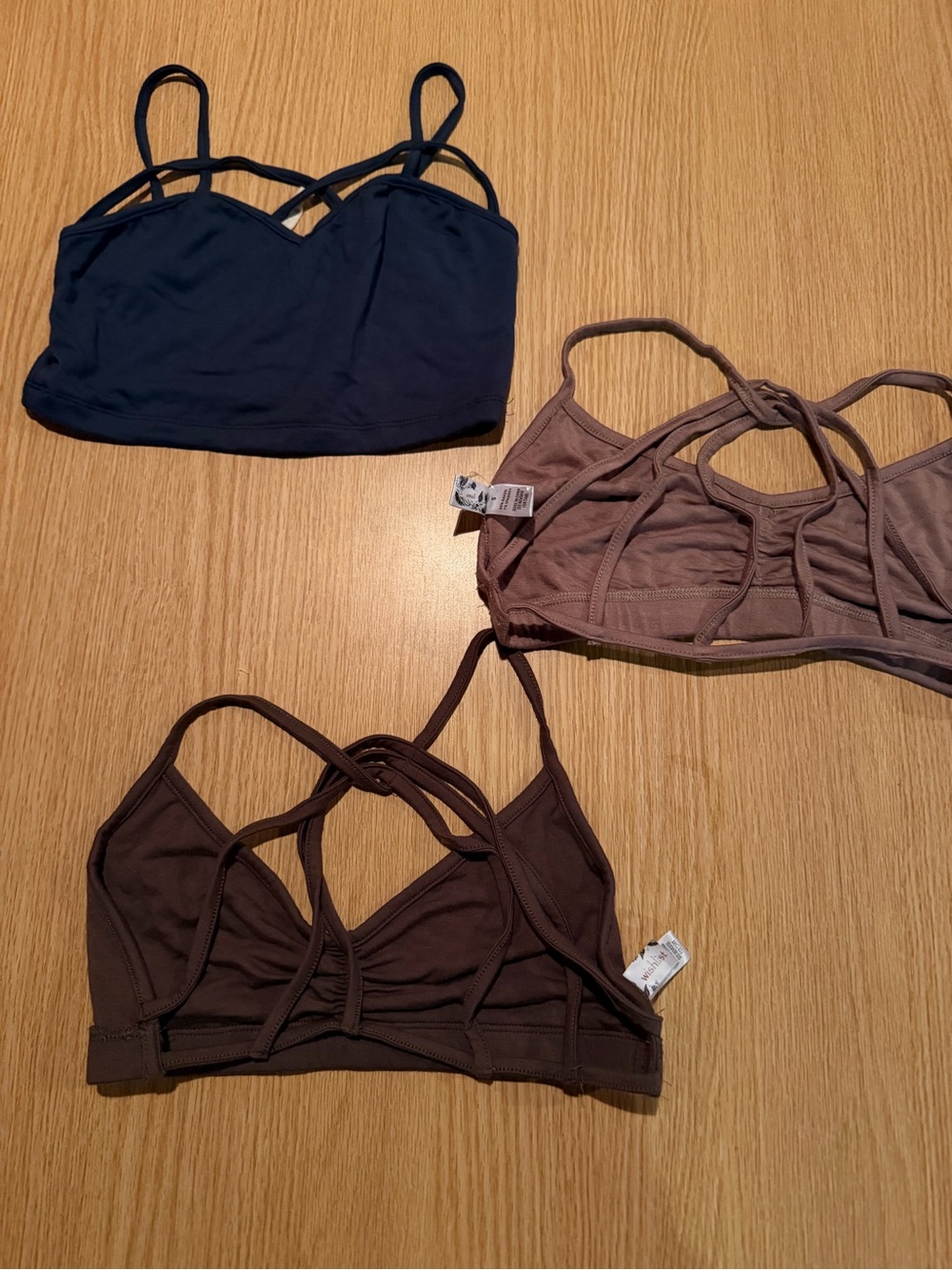 Women's Wishlist Strappy Bralette - Navy, Taupe & Chocolate